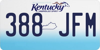 KY license plate 388JFM