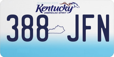 KY license plate 388JFN