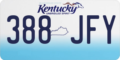 KY license plate 388JFY
