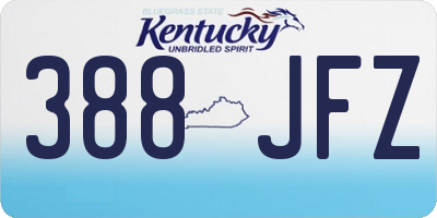 KY license plate 388JFZ