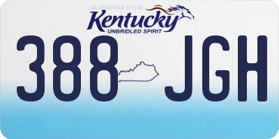KY license plate 388JGH