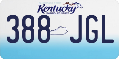 KY license plate 388JGL