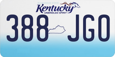 KY license plate 388JGO
