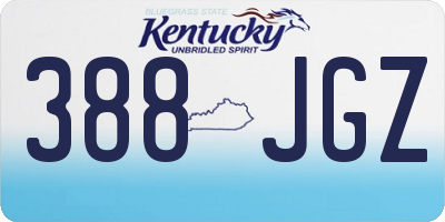 KY license plate 388JGZ