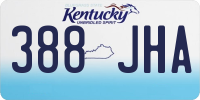 KY license plate 388JHA