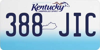 KY license plate 388JIC