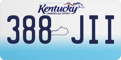 KY license plate 388JII