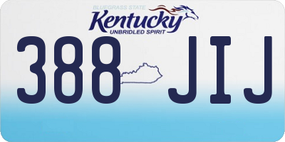 KY license plate 388JIJ