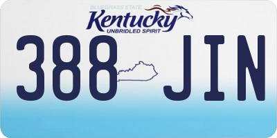 KY license plate 388JIN