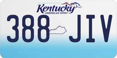 KY license plate 388JIV