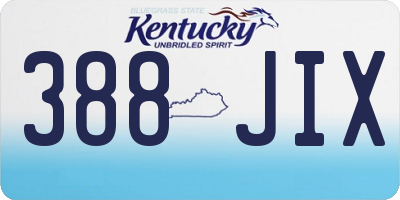 KY license plate 388JIX