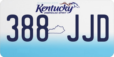KY license plate 388JJD