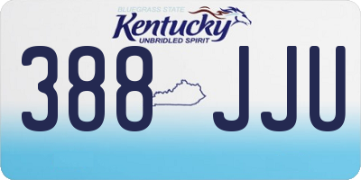 KY license plate 388JJU