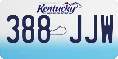 KY license plate 388JJW