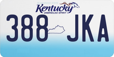 KY license plate 388JKA