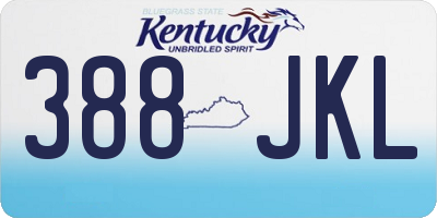 KY license plate 388JKL