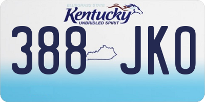 KY license plate 388JKO