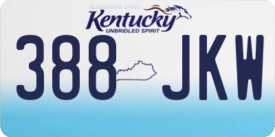 KY license plate 388JKW