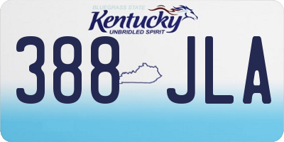 KY license plate 388JLA