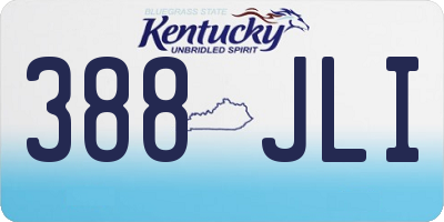 KY license plate 388JLI