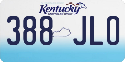 KY license plate 388JLO