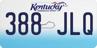 KY license plate 388JLQ