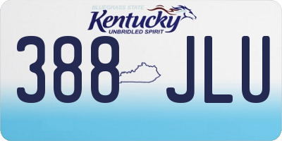 KY license plate 388JLU
