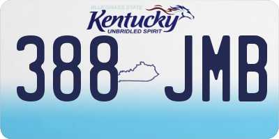 KY license plate 388JMB