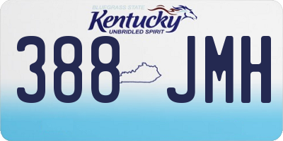 KY license plate 388JMH