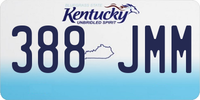 KY license plate 388JMM