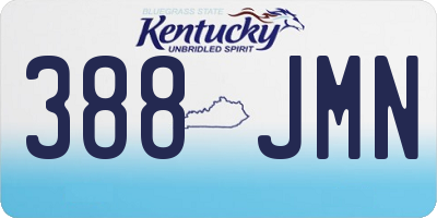 KY license plate 388JMN