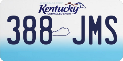 KY license plate 388JMS
