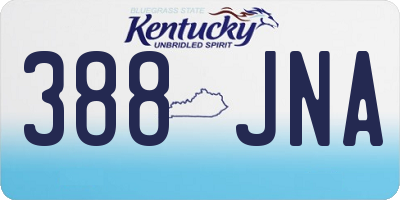 KY license plate 388JNA