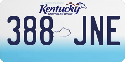 KY license plate 388JNE