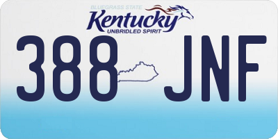 KY license plate 388JNF