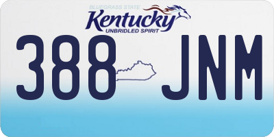 KY license plate 388JNM
