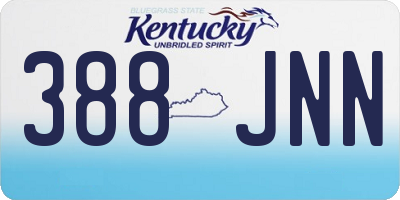 KY license plate 388JNN