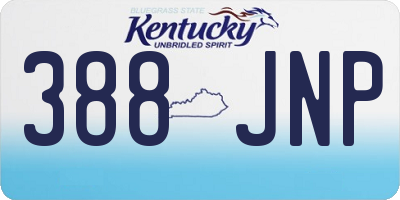 KY license plate 388JNP