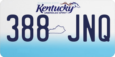 KY license plate 388JNQ