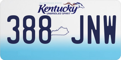 KY license plate 388JNW