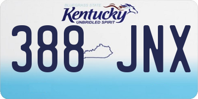 KY license plate 388JNX