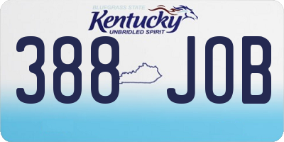 KY license plate 388JOB