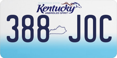 KY license plate 388JOC