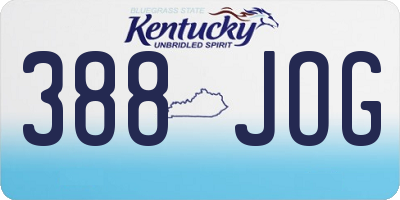 KY license plate 388JOG