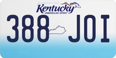 KY license plate 388JOI