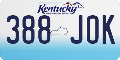 KY license plate 388JOK