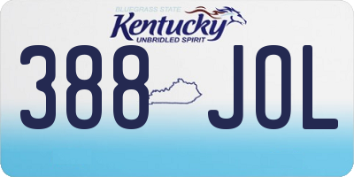 KY license plate 388JOL