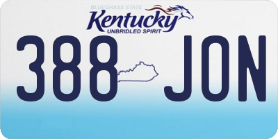 KY license plate 388JON