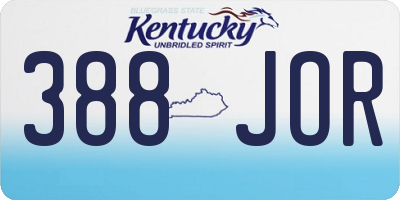 KY license plate 388JOR
