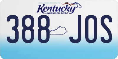 KY license plate 388JOS